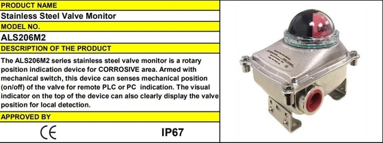 جعبه سوئیچ محدودیت موقعیت سوپاپ لوازم جانبی محرک پنوماتیک فولاد ضد زنگ
