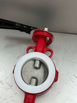 PFA پوشانده و PTFE پوشانده دریچه ی کره ای BFV نوع فلنج Wafer پروانه دریچه های پروانه پنوماتیک On Off Valve