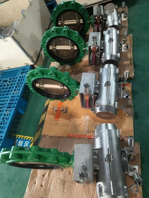 شیر پروانه ای لاگ پنوماتیک برنز آلومینیوم آب بندی EPDM سایز 2 تا 24 اینچ