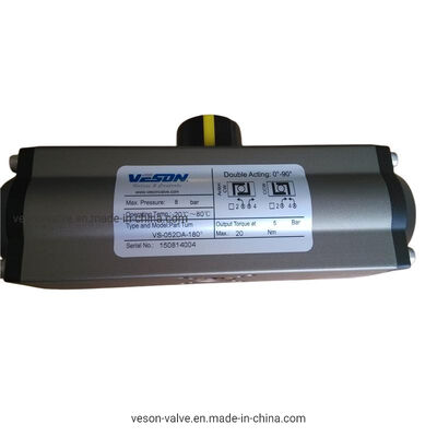 VDI/VDE3845 سازگار با ISO5211/DIN3337 سازگار با سخت آنودیزه ریک پینیون اکتور پنوماتیک با بازگشت بهاری دوگانه