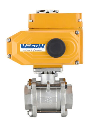 شیر توپی برقی با گشتاور خروجی 60 نیوتن متر، محفظه IP67 و بدنه آلیاژ آلومینیوم برای کاربردهای شیر موتوری