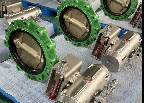 12 اینچ ANSI 150lb Lug Butterfly Valve Precision تنظیم شده با NBR Seat Remote Valve Operation