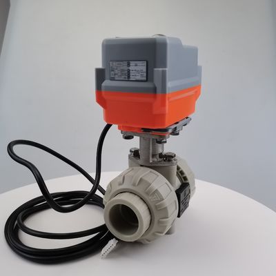سوپاپ مینی موتور مقاوم در برابر سایش 1.6MPa PPH UPVC الکتریکی توپی